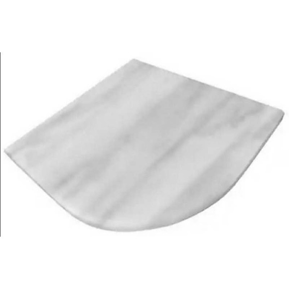 Dawning White 7.625 in. x 7.625 in. Polished Marble Wall Mount Corner Shelf Tile - Picture 3 of 6